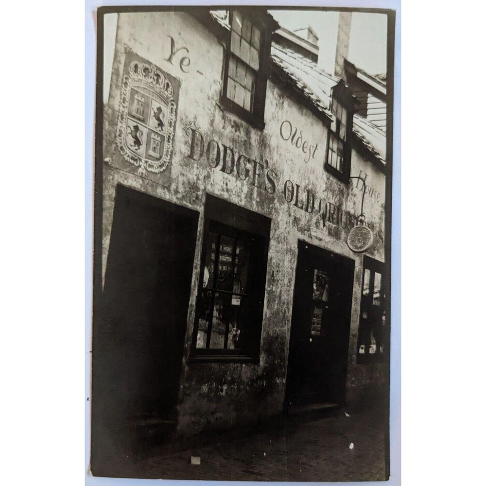 St. Augustine Florida Dodge's Old Curiosity Shop St. George Street RPPC c1910s